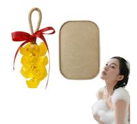 Grape Soap,Grape Soap on a Rope with Red Bow,Handcrafted Grapes Soaps,Skin Fragrance,Hang Decoration Hydration,Lasting