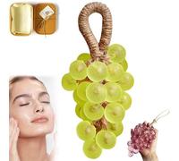 Grape Soap, Grapes Soap on a Rope, Handmade Grapes Cluster Shaped Soaps, Cold-Process Bath Bar, For Washing Hands and Bath, Handcrafted Grape Bunch S-oap (1, Green)