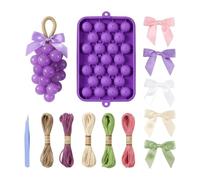 Grape Soap Making, Food-Grade Craft, DIY Soaps Mould, Handmade Bath Supplies, Creative Soaps Kit, Jute Rope Accessory, Beginner Craft Set, Grape Soap Making Mold for Kids and Adult Crafting