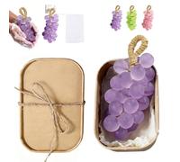 Grape Soap on a Rope, 2026 Handcrafted Crystal Grapes Soaps, Lasting Fragrance DIY Soap on a Rope, Home Decor and Gift Choice for Women Men Exquisite Box with Storage Bag (Purple)
