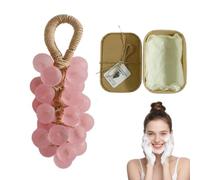 Grape Soap on a Rope, 2026 Handcrafted Crystal Grapes Soaps, Lasting Fragrance DIY Soap on a Rope, Home Decor and Gift Choice for Women Men (pink)