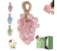Grape Soap on a Rope,2026 Valentine's Day Handcrafted Crystal Grapes Soaps,Lasting Fragrance DIY Soap on a Rope,Women en Exquisite Box for Hand Cleaning (1, Pink)