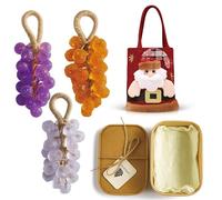 Grape Soap on a Rope, 25 Pack Handmade Crystal Grape Soap Gentle Cleansing Soaps, Decorative for Washing Face & Bath Cold Process Method with Hook (3 Pack-A)