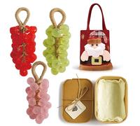 Grape Soap on a Rope, 25 Pack Handmade Crystal Grape Soap Gentle Cleansing Soaps, Decorative for Washing Face & Bath Cold Process Method with Hook (3 Pack-D)