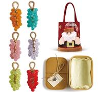 Grape Soap on a Rope, 25 Pack Handmade Crystal Grape Soap Gentle Cleansing Soaps, Decorative for Washing Face & Bath Cold Process Method with Hook (6 Pack-A)