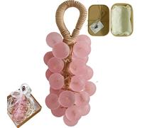 Grape Soap on a Rope,Crystal Grape Soap,Handmade Grape Cluster Soap Bar with Refreshing Scent,Aromatic Freshness & Skin Hydration,Hang Decor,Natural Gentle Gift for Men and Women(Peach)