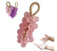 Grape Soap On A Rope, Crystal Grape Soap, Handmade Grapes Shape Bath Soaps,Natural Cold Process Artisan Soaps, Lasting Fragrance, For Skin Body Foot Hand, For Men Women (Pink,Simple Pack)