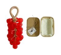 Grape Soap on a Rope Decorative Aromatic Grape Soaps Bar for Home Travel Men Women Washing Hands Red