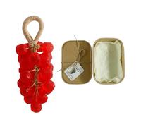 Grape Soap on a Rope Decorative Aromatic Grape Soaps Bar for Home Travel Men Women Washing Hands Red, Hand Soap