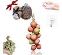 Grape Soap on a Rope, Grape Cluster Soap, Handcrafted Grapes Soaps, Advanced Handmade Soaps, for Face, Body and Hands, Cleansing Moisturizing Skin Care, with Gift Box (15pcs,D)