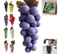 Grape Soap On a Rope, Grape Cluster Soap, Handmade Fruit Grapes Soaps, Fruit Fragrance, Gift Box Packaging, Hanging For Kitchens Or Bathrooms, For Face, Body Shower & Hands, 250g (Purple)
