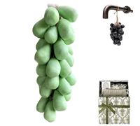 Grape Soap On A Rope,Grape Cluster Soap, Handmade Grape-Shaped Soaps,Natural Cold Process Artisan Soaps for Face, Body Shower & Hands, Decorative Gift (green)