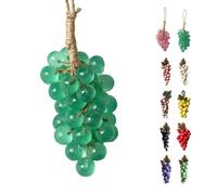 Grape Soap On A Rope, Grape Cluster Soap, Handmade Grapes Shaped Soaps, Natural Cold Process Artisan Soaps for Face, Body & Hands, Unique Gift, Home Decor (Crystal Green)