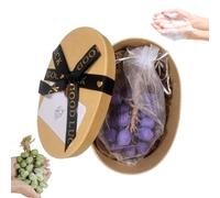 Grape Soap on a Rope, Grape Cluster Soap, Handmade Grapes Shaped Soaps, Natural Cold Process Artisan Soaps, for Washing Hands and Fresh Air Men Women (purple,20pcs Gift box)
