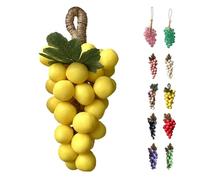 Grape Soap On A Rope, Grape Cluster Soap, Handmade Grapes Shaped Soaps, Natural Cold Process Artisan Soaps for Face, Body & Hands, Unique Gift, Home Decor (Yellow)