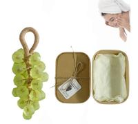 Grape Soap on a Rope,Grape Shaped Soap,Christmas Soaps,Handmade Crystal Grapes Soaps,Transparent Grapes Cluster DIY Handcrafted,Lasting Fragrance,For Skin Body Foot Hand Bathroom (Jade Dragon Tea)