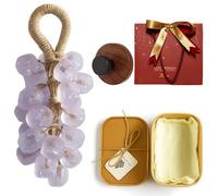 Grape Soap on a Rope, Grape Shaped Soap with Hook, Handmade Crystal Grapes Gentle Cleansing Soaps, Fresh Air, Decorative for Washing Hands and Bath, for Men and Women (Light Purple (rose))