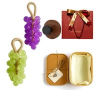 Grape Soap on a Rope, Grape Shaped Soap with Hook, Handmade Crystal Grapes Gentle Cleansing Soaps, Fresh Air, Decorative for Washing Hands and Bath, for Men and Women (Set-A)