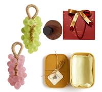 Grape Soap on a Rope, Grape Shaped Soap with Hook, Handmade Crystal Grapes Gentle Cleansing Soaps, Fresh Air, Decorative for Washing Hands and Bath, for Men and Women (Set-C)