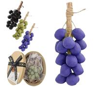 Grape Soap on a Rope, Grape Soap on a Rope Kit, Handcrafted Natural Grapes Soape on a Ropes Bunch Shaped, Grapes Bath Soaps on a Ropes for Women Man, Grapee Cluster Soaps on a Ropee(Purple-20pcs+Box)