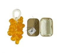 Grape Soap on A Rope,Handcrafted Crystal Grape Soap,Handmade G-rape Cluster Decorative Soaps for Washing Hand Face Body Bath, Natural Fragrance, Gift Choice for Men Women Christmas Birthday (Yellow1)