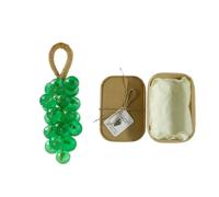 Grape Soap on a Rope, Handcrafted-Grape-Bunch Soap, Crystal Transparent Decorative Soaps, DIY Exquisite Moisturizing Essential Oil Grape Bath Home Decor, Bridal Gift for Baptism & Spa (1, Green)