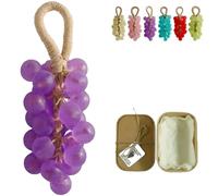 Grape Soap on A Rope, Handcrafted-Grape BunchSoap, Crystal Transparent Decorative Soaps, Moisturizing Essential Oil Grape Soaps, Gift for Bridal Showers, Baptisms & Spa (D)