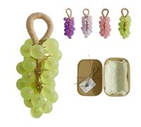 Grape Soap on a Rope,Handcrafted Grape Soap,Hand Washing and Bath,Handmade with Fresh Vine Essence - Perfect for Skin Hydration (Green)