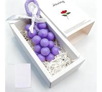 Grape Soap on a Rope, Handcrafted Grape Soaps, 2026 New Lasting Fragrance DIY Soap on a Rope Christmas Birthday Gift for Women and Men Exquisite Box Containing Storage Bag (Purple)