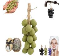 Grape Soap on a Rope, Handcrafted Grapes Soape on a Ropes Bunch Shaped, Natural Cold Process Artisan Soaps for Face, Body Shower & Hands, Unique and Novel Gift