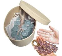 Grape Soap on a Rope - Handmade Aromatic Bar Soap Decorative for Washing Hands and Bath, Handcrafted Grape Bunch Soaps, Cold Process Bath Soaps for Skin Hydration, Gift fors Men and Women