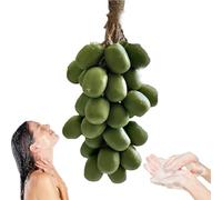 Grape Soap on a Rope, Handmade Bunch Shaped Bar, Handcrafted Grapes Soaps, Natural Manual Grape-shaped Soaps for Showers, Baptisms & Home Spa (Green)