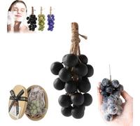 Grape Soap On A Rope,Handmade Cluster Grape Shaped Soap on Vine Bar, Face & Body Bath for Shower,Romantic & Unique Gifts for Christmas,Natural Grapes Scented Soaps for Spa Bath Home Decor (black)