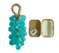 Grape Soap on a Rope - Handmade Crystal Essential Oil Bar, Moisturizing Hanging Body Wash for Bathroom Sink Decor, Gentle Cleansing Decorative Gift for Women & Men (1 Pack) (Royal Blue)