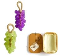 Grape Soap on a Rope - Handmade Crystal Fruit Soap Bar with Hanging Cord - Gentle Cold Process Body Wash for Men & Women - Unique Novelty & Bathroom Decor