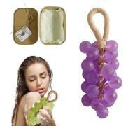 Grape Soap on a Rope, Handmade Crystal Grape Gentle Cleansing Soap, Grapes Cluster Shaped Soaps, Decorative for Washing Hands and Bath Cold Process Method, Gift for Men and Women (I)