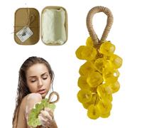 Grape Soap on a Rope, Handmade Crystal Grape Gentle Cleansing Soap, Grapes Cluster Shaped Soaps, Decorative for Washing Hands and Bath Cold Process Method, Gift for Men and Women (F)