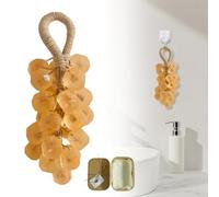 Grape Soap on a Rope, Handmade Crystal Grape Shaped Soap for Washing Hands and Bath, Handcrafted Clear Soaps with Exquisite Box Gift for Women Men Long-lasting Fragrance (Light Orange)