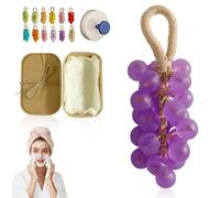 Grape Soap On A Rope, Handmade Crystal Grape Soap Gentle Cleansing, For Body, Hand＆Face Cleanser For Soft, Smooth Skin, Fresh Air(Lavender)