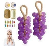 Grape Soap On A Rope, Handmade Crystal Grape Soap Gentle Cleansing,For Body, Hand＆Face Cleanser For Soft, Smooth Skin, Fresh Air(Lavender*2)