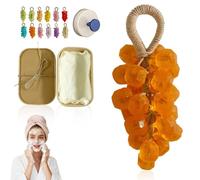 Grape Soap On A Rope, Handmade Crystal Grape Soap Gentle Cleansing, For Body, Hand＆Face Cleanser For Soft, Smooth Skin, Fresh Air(Calendula)