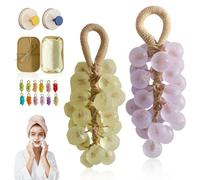 Grape Soap On A Rope, Handmade Crystal Grape Soap Gentle Cleansing,For Body, Hand＆Face Cleanser For Soft, Smooth Skin, Fresh Air(Jasmine+Rose)