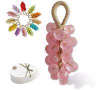 Grape Soap On A Rope, Handmade Crystal Grape Soap, Gentle Cleansing, Moisturizing for Washing Hands&Bath, Decorative Bathroom, Fresh Air(Pink2)