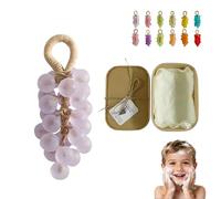 Grape Soap on a Rope,Handmade Crystal Grape Soap Gentle Cleansing Soaps, for Washing Hands & Fresh Air(Purple1)