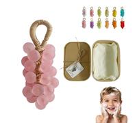 Grape Soap on a Rope,Handmade Crystal Grape Soap Gentle Cleansing Soaps, for Washing Hands & Fresh Air(Peach2)