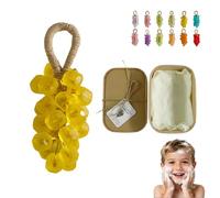 Grape Soap on a Rope,Handmade Crystal Grape Soap Gentle Cleansing Soaps, for Washing Hands & Fresh Air(Lemon)