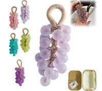 Grape Soap on a Rope, Handmade Crystal Grape Soap, Hand Washing and Bath, Cold-Process Method, Air Freshening, Gift Choice for Decoration Soaps Men Women (Iight purple(Lavender scent))