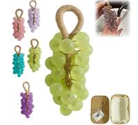Grape Soap on a Rope, Handmade Crystal Grape Soap, Hand Washing and Bath, Cold-Process Method, Air Freshening, Gift Choice for Decoration Soaps Men Women (Green (asmine scent))