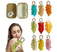 Grape Soap On A Rope, Handmade Crystal Grapes Gentle Cleansing Soaps, Long-Lasting Fragrance Suitable For Skin And Clothing Cleaning(Z-9pcs)