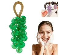 Grape Soap on a Rope, Handmade Grape Cluster Shaped Soap for Hands & Face, Natural Cold Process Soaps with Long-Lasting Fragrance, Gift for Women & Men (Pine scent (Round),1)
